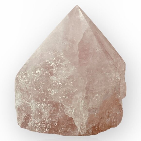 Rose Quartz Crystal Generator Point with a Rough Base Polished Point - 534g - Picture 10 of 15